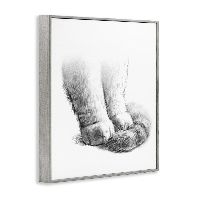 «Fluffy Cat Paws Tail» par Ziwei Li, H 11 po x l 14 po, Estampe numérique Farmhouse