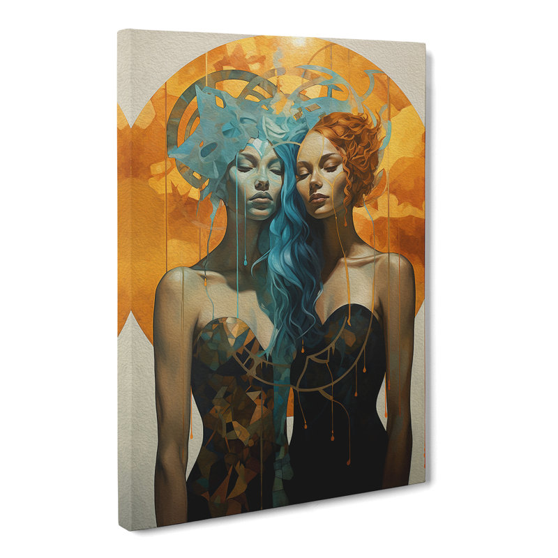 Gemini Zodiac Contemporary - Print, 76cm H x 50cm W x 3cm D