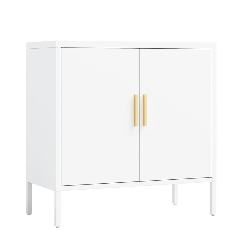 Armoire de rangement en acier pour garage en blanc, 2 tablettes réglables pour les outils de maison et de magasin, verrouillable, serrure de haute qualité, résistance, hauteur de 32,38 po, largeur de 16,15 po, profondeur, fixation murale, facile à assembler