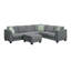 Canapé modulaire Anissia l 112 po x P 87 po, canapé modulaire 7 places avec repose-pieds, canapé en L avec 3 coussins-1578461533