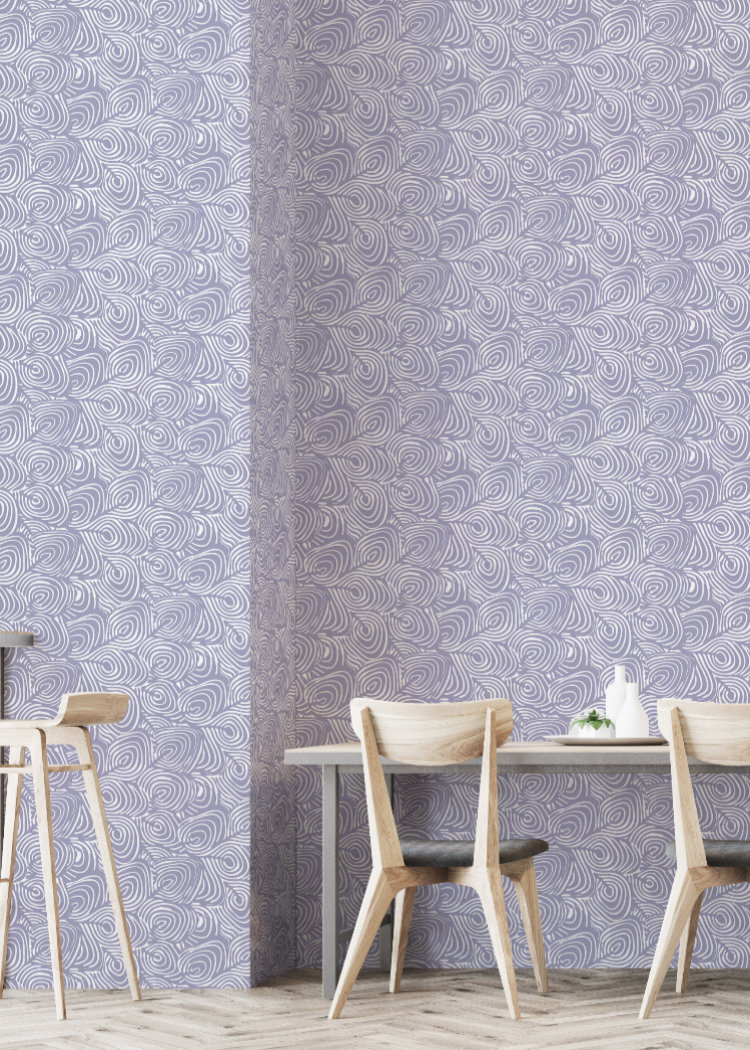 Lomé Wallpaper Roll, Lavender, Paper, Non-pasted