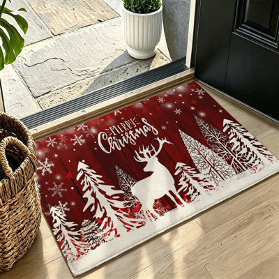 Tapis antidérapant 47 po x 31 po Red Christmas Winter