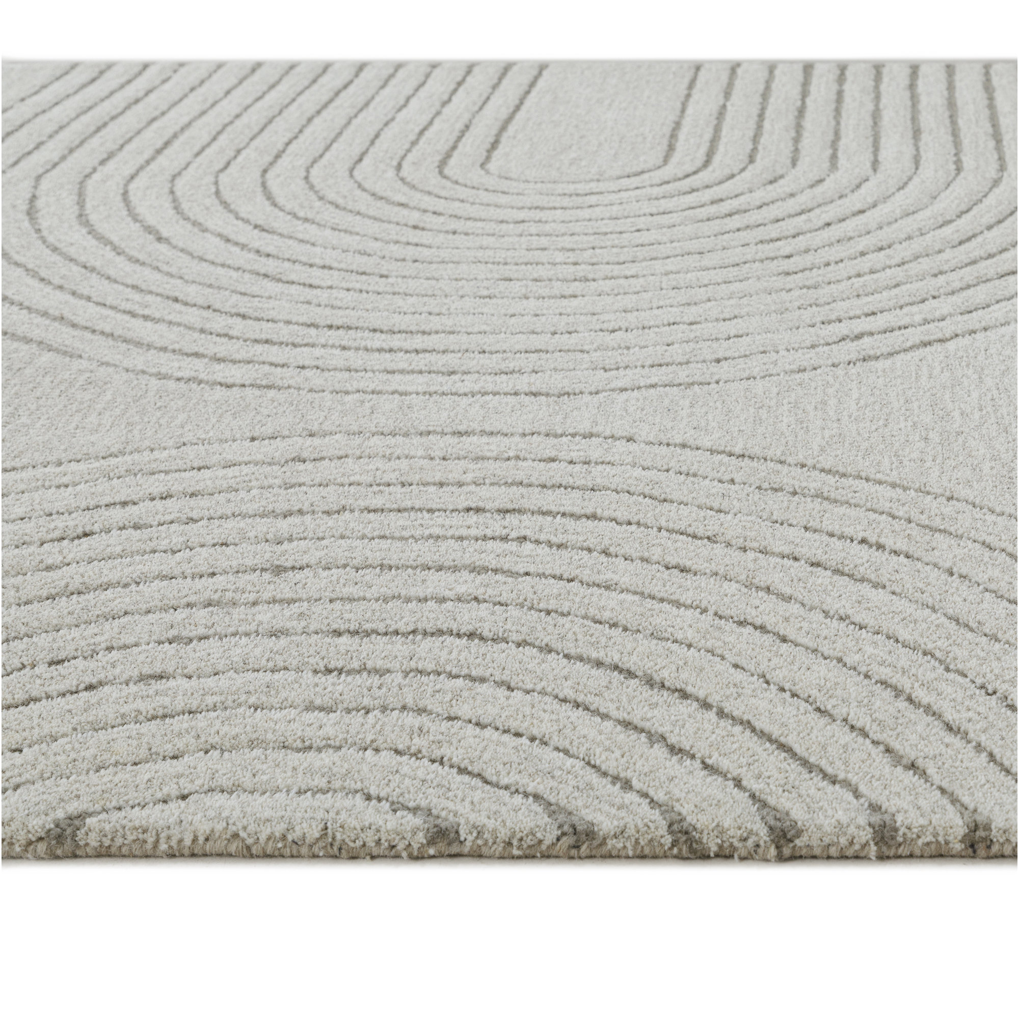 Helaine Hand Tufted Wool Ivory Rug, Rectangle 7'9" x 9'9"