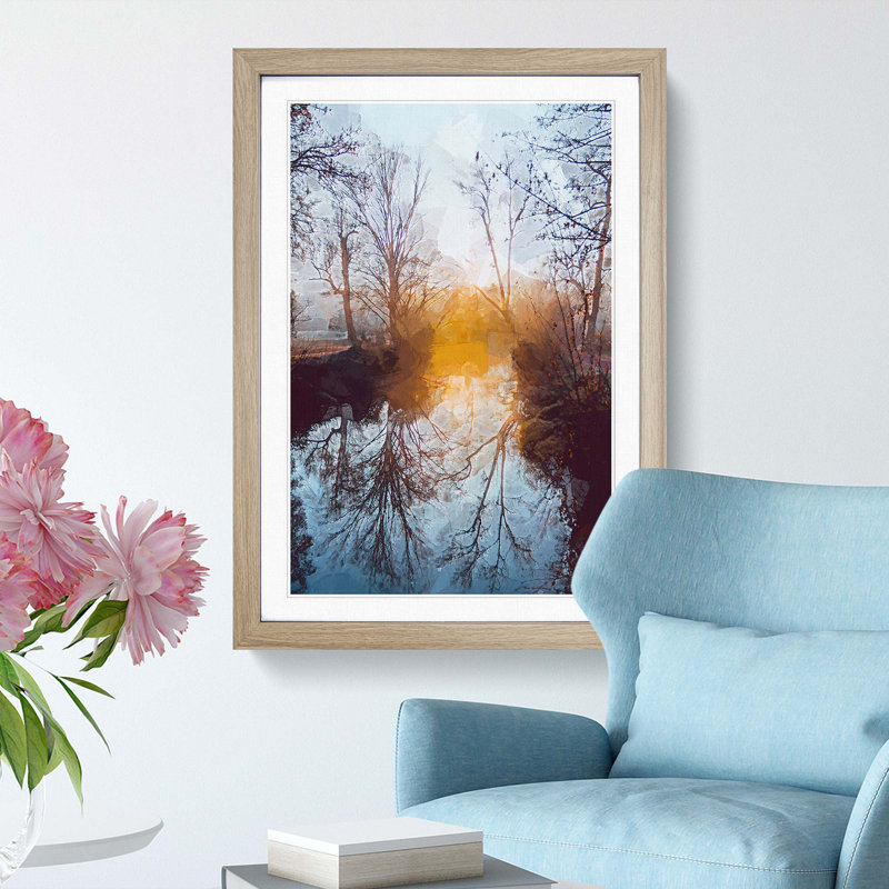 Trees in Abstract - Framed Print, Oak, 76cm H x 50cm W x 2cm D