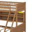 Lit superposé avec rangement, lit superposé en bois massif avec tablettes, lumières à changement de couleur, garde-corps et panneau perforé-117758224