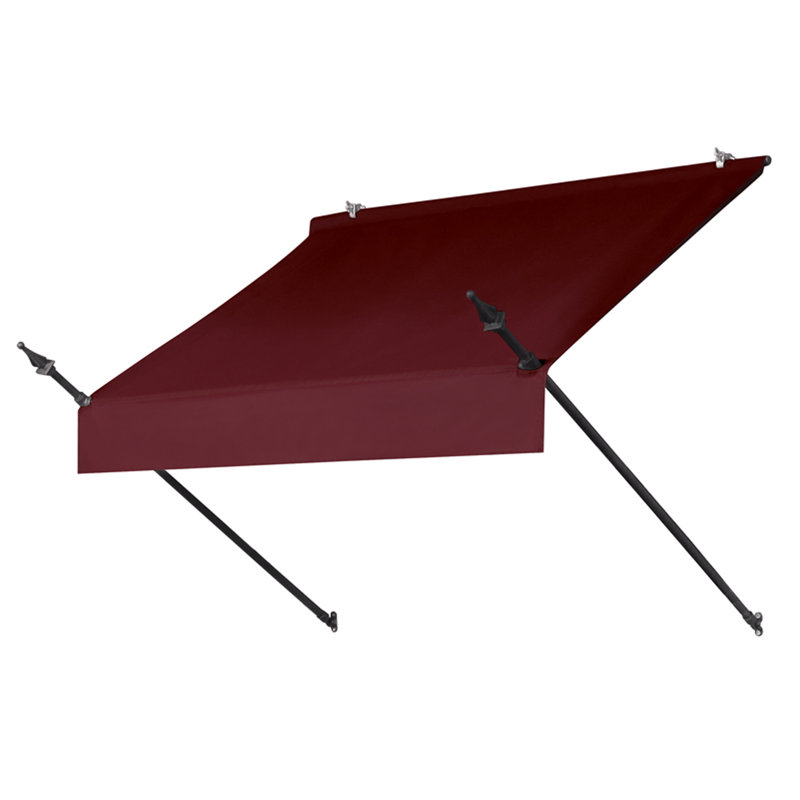 IDM Worldwide 50.5'' W x 21'' D Fabric Cover Retractable Door / Window Awning, Burgundy