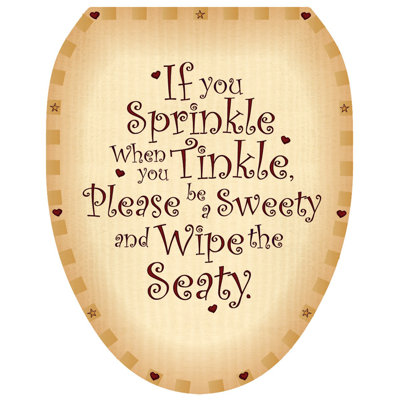 Funny Sweetie Toilet Seat Decal – Toilet Tattoos Humorous Static Cling Vinyl Lid Cover Fits Round & Elongated Seats
