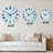 Light Blue Marble Pattern - Patterned wall clock-943877942