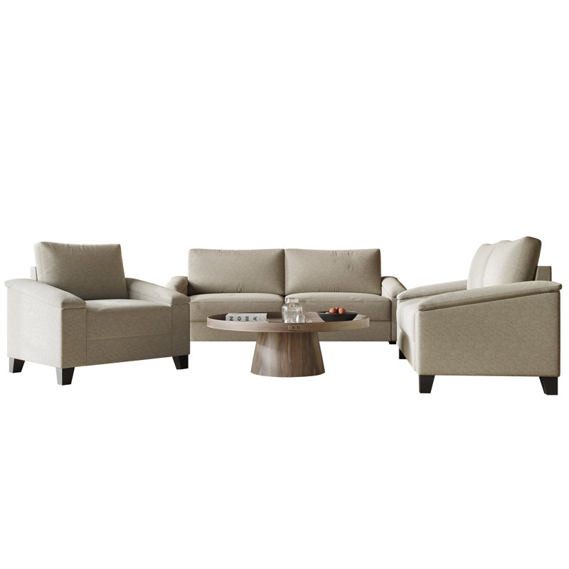 Ensemble de salon 3 pièces Jacqualyn, Beige foncé