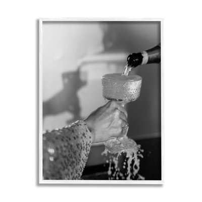 Classy Champagne Pour Splash Framed by House of Lulu