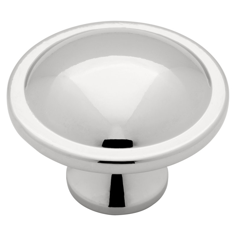 Poignée champignon de 1 1/2 po de diamètre, Chrome poli