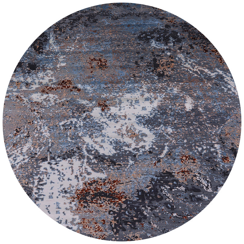 Tapis gris foncé Carnot, Rond 6 pi