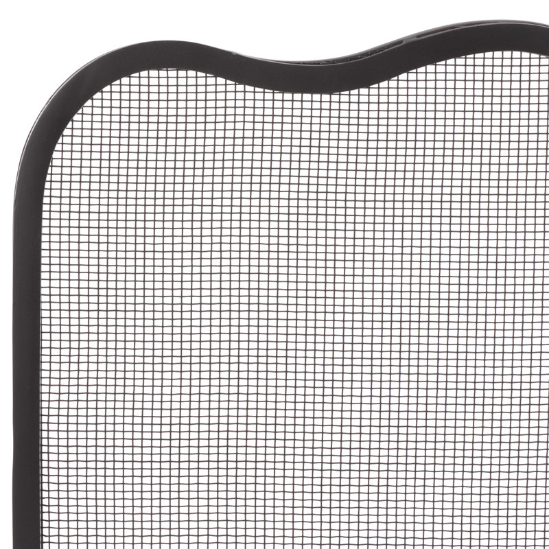 Torryann Wavy Fireplace Screen, Black