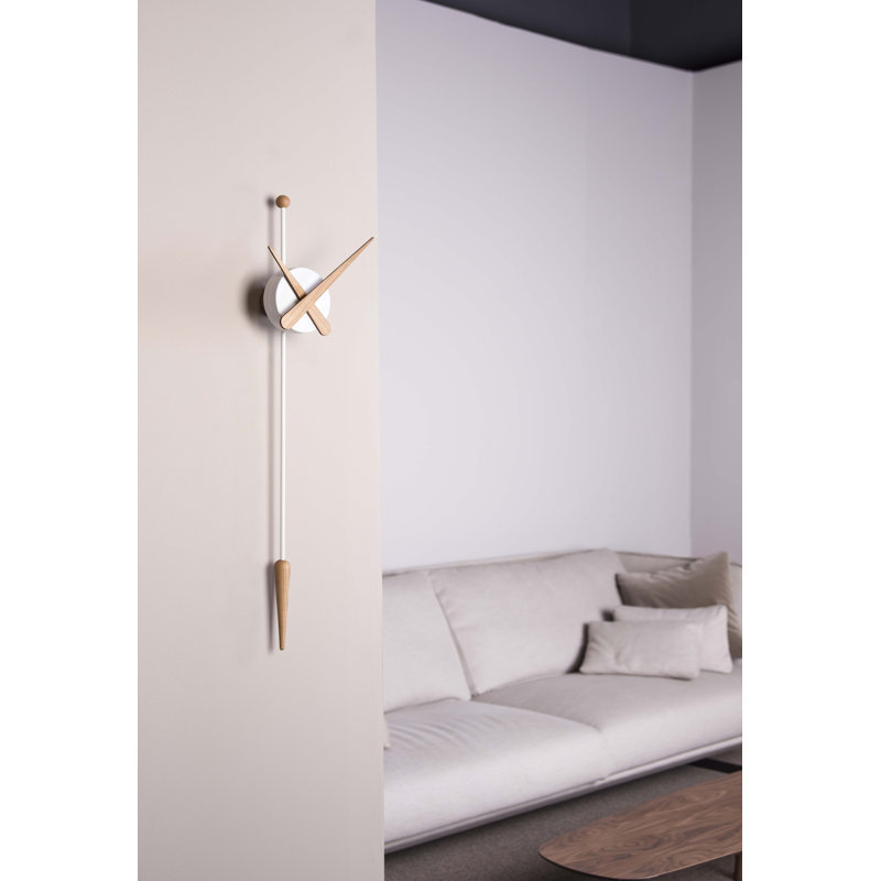 Analog Wall Clock, White Oak