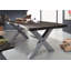 Iron Label Acacia Solid Wood Top Metal Base Dining Table-47530360-47530366