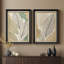 «Neutral Leaf Line Botanical Modern Organic», ensemble de 2 reproductions d'art encadrées de qualité supérieure sur papier 26 po x 36 po-121103434