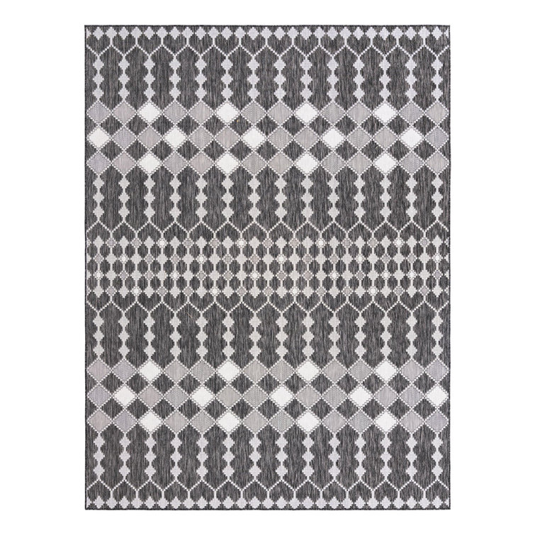 Charcoal Traliccio Indoor/Outdoor Trellis Rug