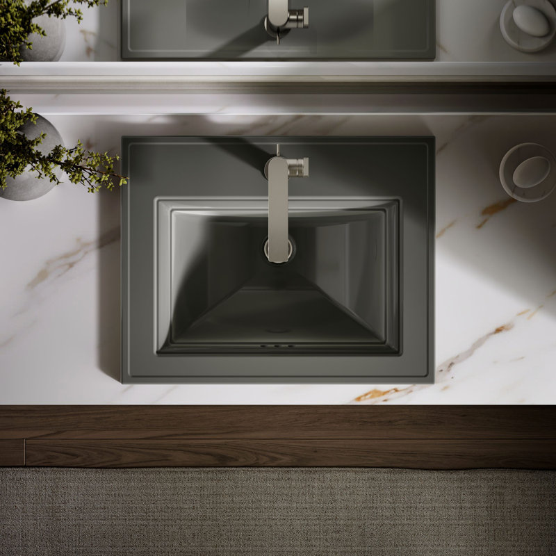 Memoirs® Stately Drop-in Bathroom Sink, Single Hole, Thunder Gray
