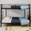 Multi - Functional Square Tube Iron Bunk Bed, Full - Size Upper & Full - Size Lower Bed, Robust Metal Frame Resists Wear-Full Size