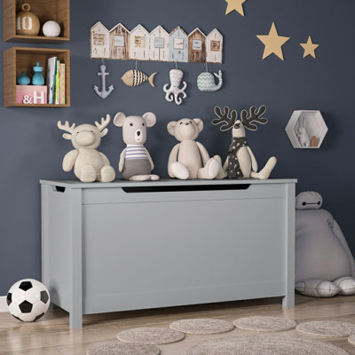 Boîte de rangement en bois pour enfants avec couvercle à charnière pour enfants de 2 ans et plus