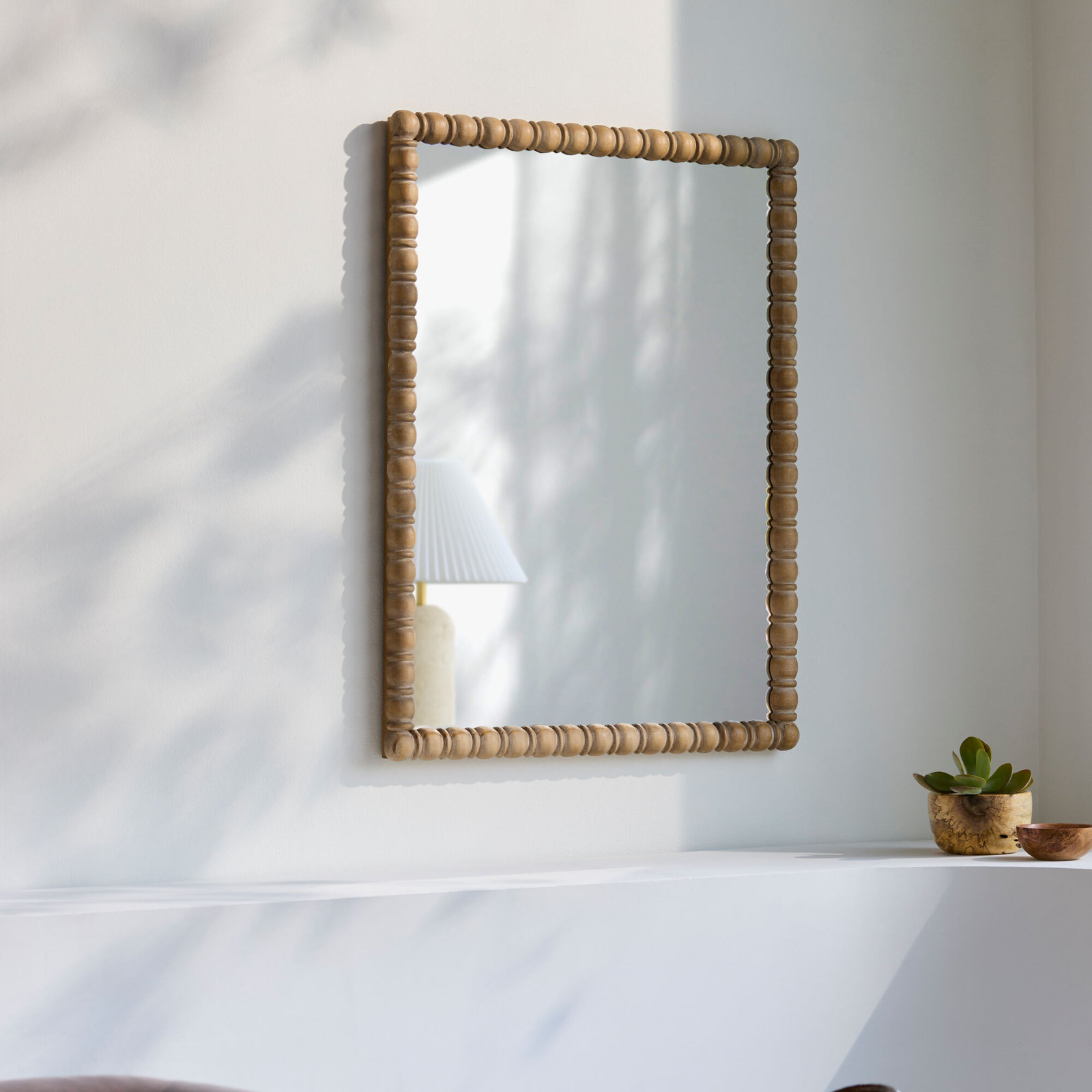 Karling Blair Pine Accent Mirror, 39" x 31", Antique Brown
