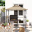 Gazebo de terrasse avec barbecue, cabanon avec crochets, 2,4 m x 1,5 m-134796005