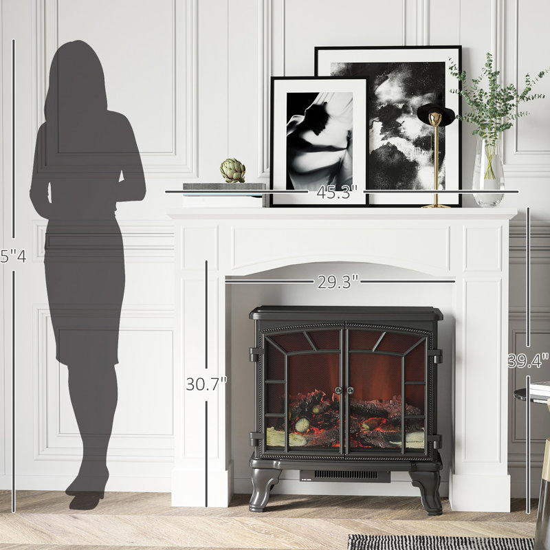 Fireplace Surround - White, 29" Interior Width, Decorative Element, 45.25" Wide Presentation Area, Easy To Neat And Sweep, Tipping, Electric Design, Display Clean Thoroughly, For Fireplaces