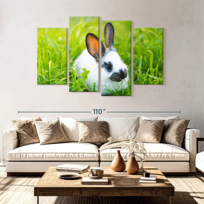 Brampt Grass Munching Rabbit, 54" H x 84" W