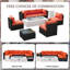 Ensemble de conversation modulaire 9 pièces avec coussins et table foyer-741393067