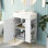 Meuble-lavabo de 21,6 po avec lavabo en céramique, rangement à droite, porte, lavabo de style élégant et rangement - contemporain