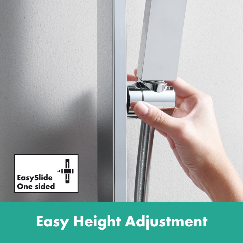 hansgrohe Pulsify E Wallbar Set 100 3-Jet 24", 1.75 GPM, Chrome, 2.5 GPM
