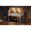 Lit mezzanine simple avec auvent, lumières DEL et étagère à livres
