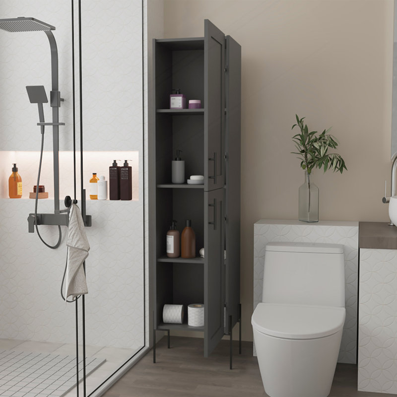 Linen Cabinet Hopewell, Bathroom, Matt Gray, Matte Gray