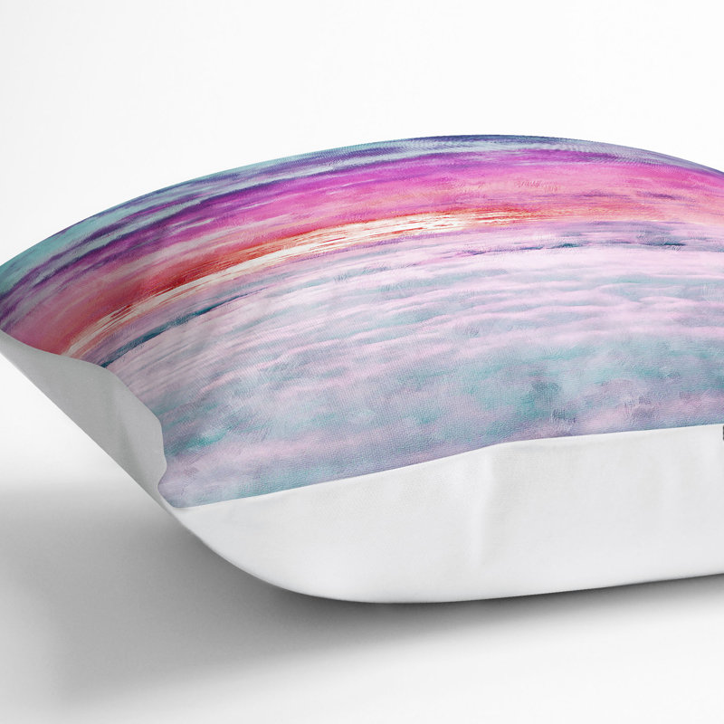 Ocean of Clouds Painting Cushion with Filling, White, 40cm H x 40cm W x 15cm D