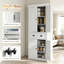 Armoire de rangement autoportante, armoire de cuisine avec tablettes réglables, élégante armoire de salle de bain