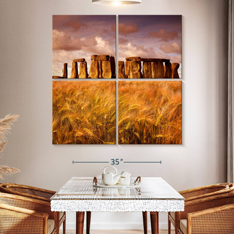 Keiri Wheat Field By The Stonehenge, 50" H x 50" W