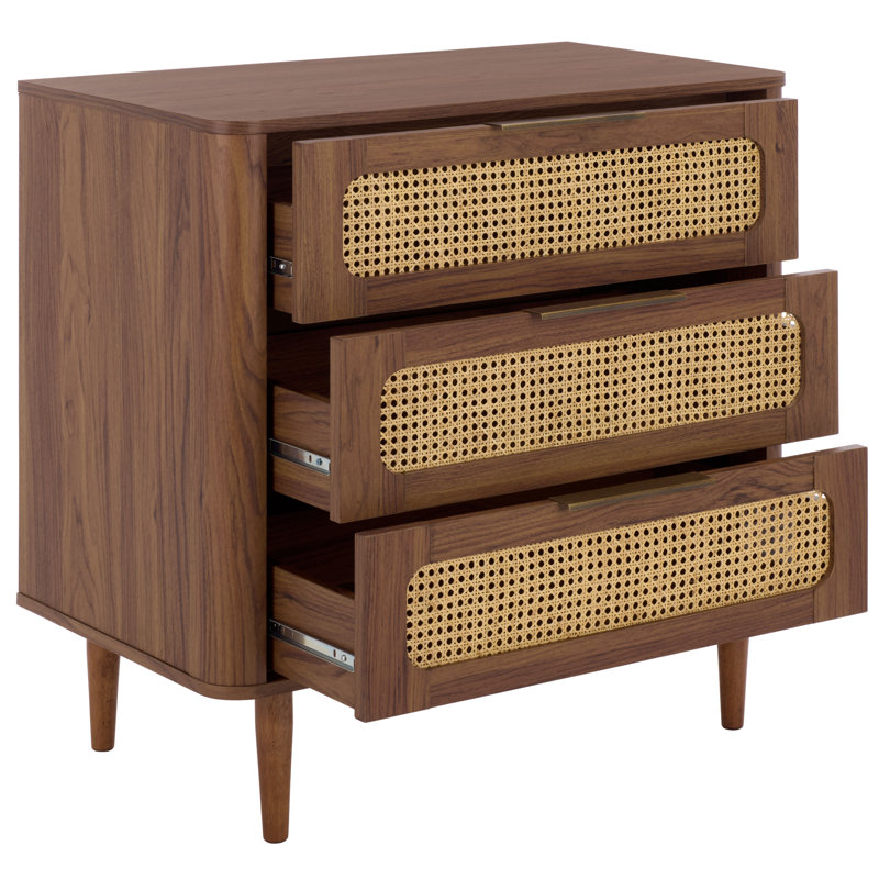 Commode 3 tiroirs Brey, Noyer