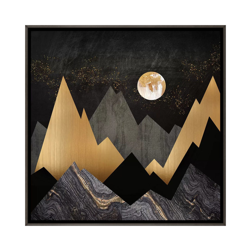 Nuit métallique - impression, Toile avec cadre gris, Aucun mat, H 37 po x l 37 po x P 1,5 po