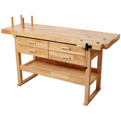 Établi 60 po en bois franc avec 4 tiroirs