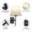 Applique murale câblée, ensemble de 2 avec ampoules intelligentes RVB + CCT, application et contrôle Bluetooth, intensité variable 16 millions de couleurs, pour la chambre à coucher et le salon, noir
