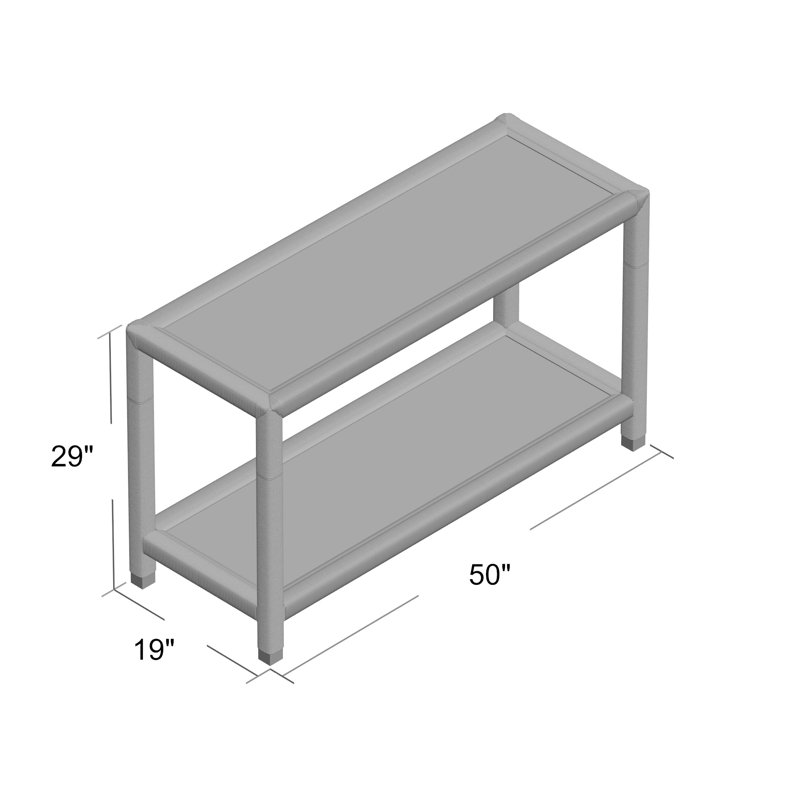 Pine Isle 50'' W Console Table, Antique Frost White