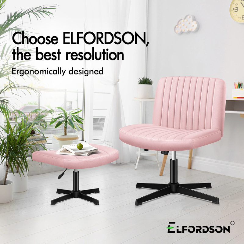 Brayden Studio Criss Cross Chair, Velvet, Pink