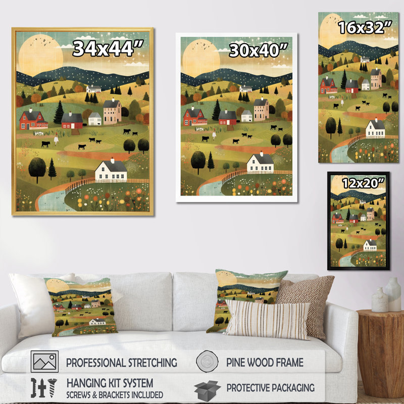 Country Vistas sur impression sur toile, Cadre doré à une seule photo, H 20 po x l 12 po x P 1 po