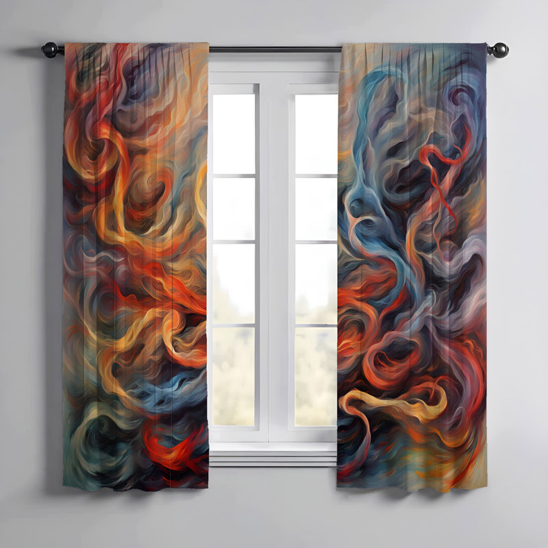 Paire de rideaux semi-transparents en polyester Dylenn, L 40 po x L 52 po