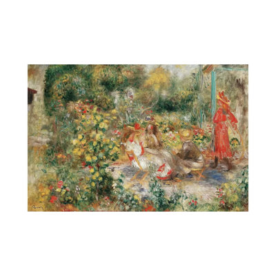 Girls In A Garden In Montmartre by Pierre-Auguste Renoir - Wrapped Canvas Gallery-Wrapped Canvas Giclée