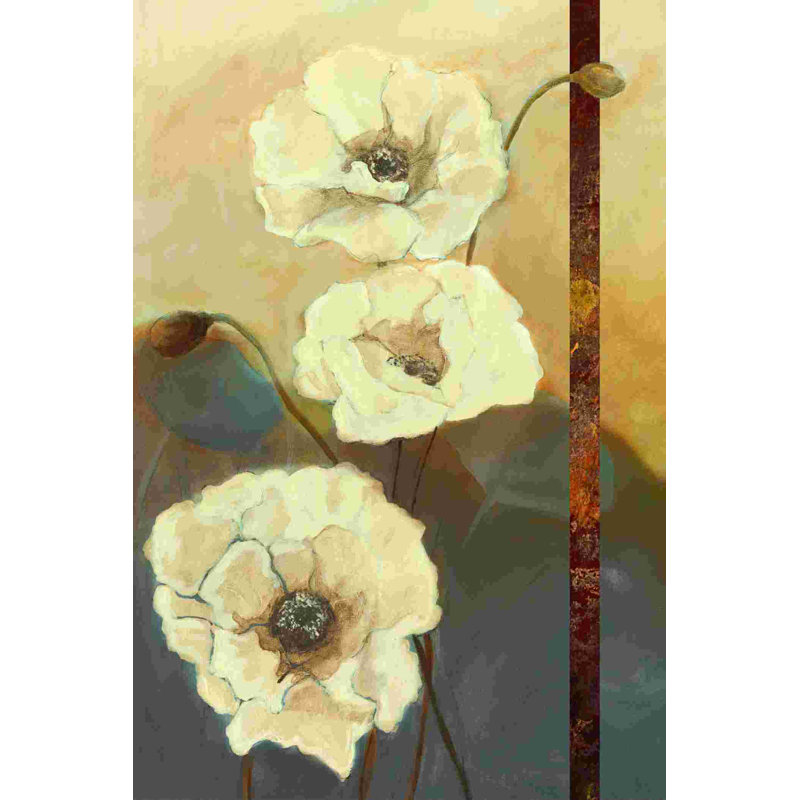 «Blue Beige Flowers», impression sur toile tendue, H 18 po x l 12 po