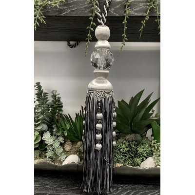 Handmade Single Curtain Tassel Tieback W/ 100% Glass Faceted Crystal Caellum