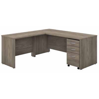 Bush Business Furniture Studio C L Shaped Desk with Mobile File Cabinet and Return
