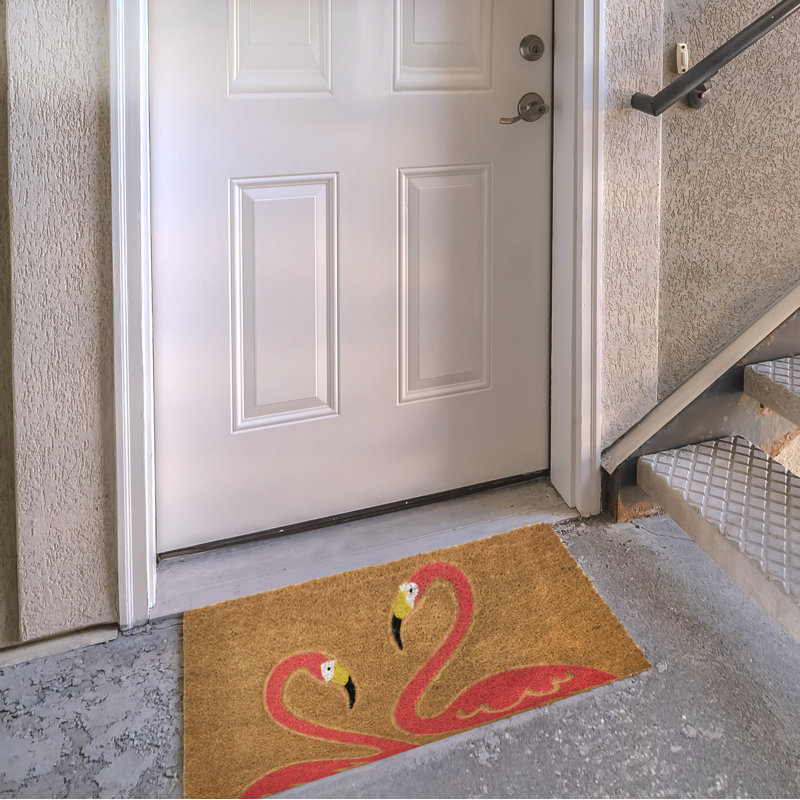 Gerbold Stencilled Flamingo Doormat