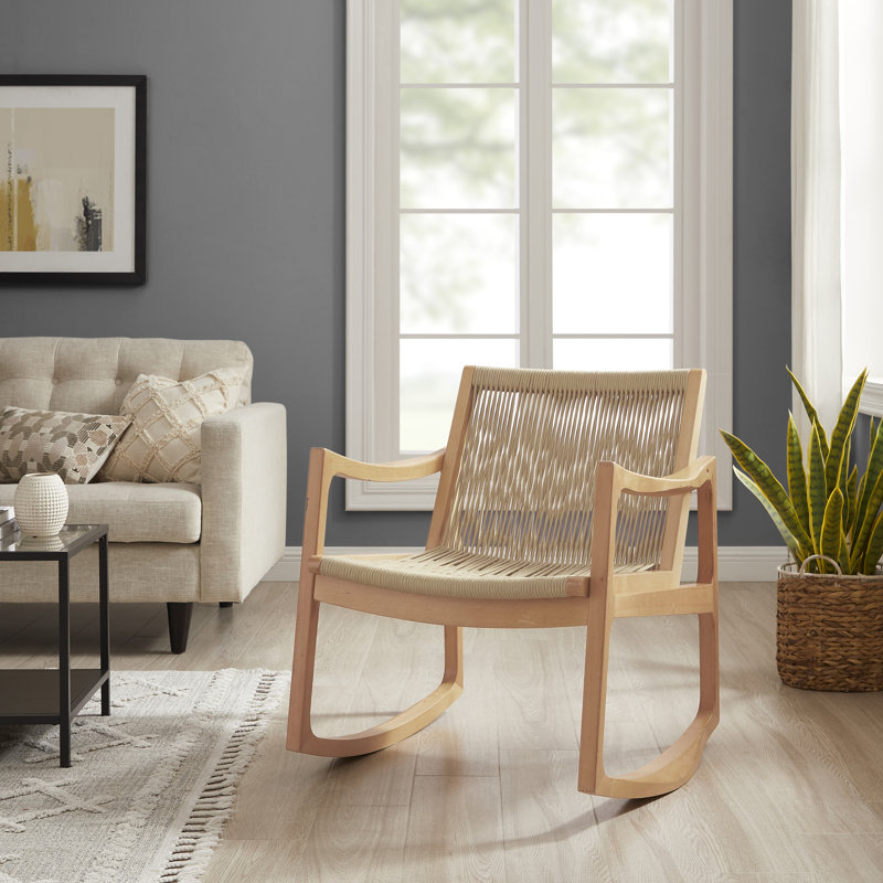 Alwyn Solid Wood Rocking Chair, Natural